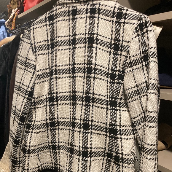 Central  Park West Plaid Black & White  Jacket with Removable Vest Small - Picture 8 of 13